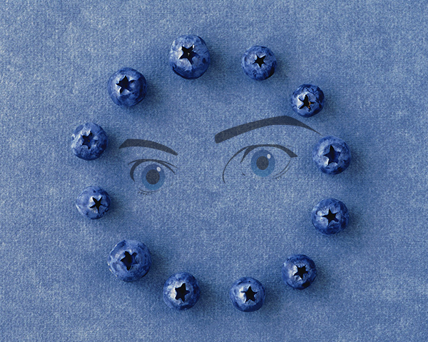 Blåbär i ring - blåbärens antocyaniner kan lindra ögontrötthet